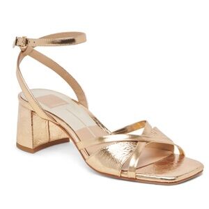 Dolce Vita Blakly Ankle Strap
Distressed Gold Heeled Block Sandals